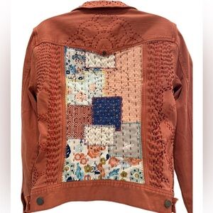 Liverpool Los Angeles Women's Coral Quilted Embroidered Jean Jacket, Medium